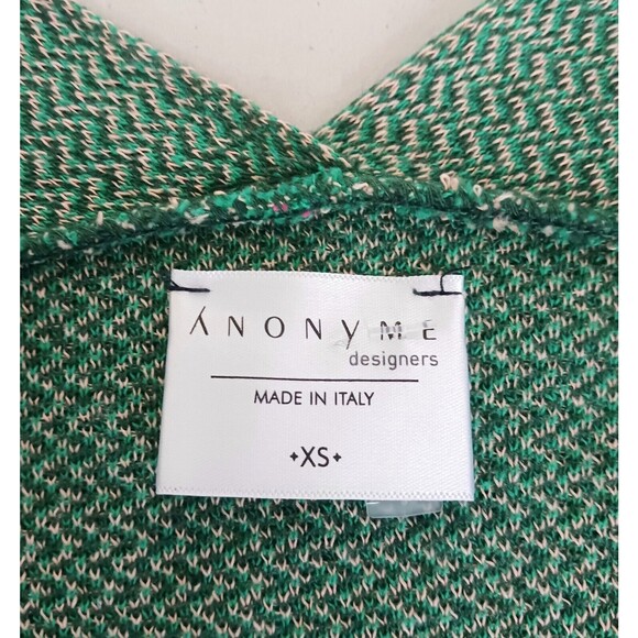 Anonyme Designers Italian Knit Open Cardigan Pink Green Geometric Sz 2 XS - Picture 6 of 9